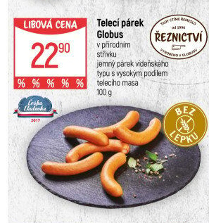 Párky s telecím masem Globus