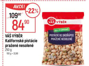 Pistácie pražené kalifornské Váš Výběr