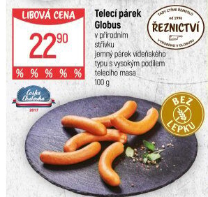 Párky s telecím masem Globus