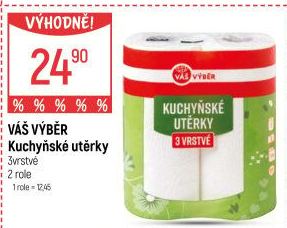 Utěrky kuchyňské 3vrstvé Váš Výběr