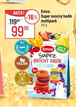 Emco Super ovocný hadík multipack 100 g