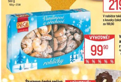 Vanilkové a ořechové rohlíčky