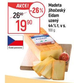 Sýr Eidam uzený 44% Jihočeský Madeta