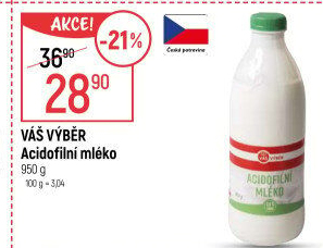 Acidofilní mléko Váš Výběr