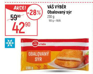 Obalovaný sýr mražený Váš Výběr
