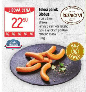 Párky s telecím masem Globus