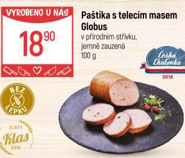 Paštika s telecím masem Játrovka Globus