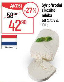 Sýr kozí přírodní 50%