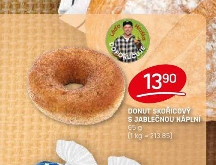 DONUT SKOŘICOVÝ S JABLEČNOU NÁPLNÍ