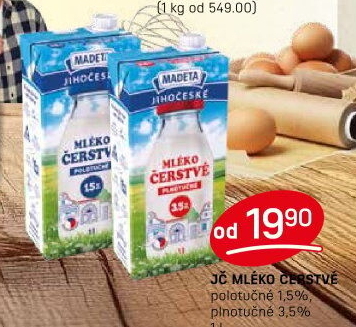 Mléko čerstvé Jihočeské Madeta