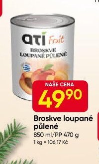 Broskve loupané půlené