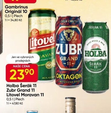 Holba Šerák 11, Zubr Grand 11, Litovel Moravan 11