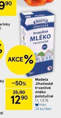 Madeta Jihočeské trvanlivé mléko
