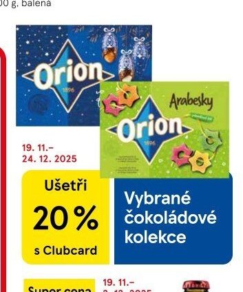 Orion čokoládové kolekce