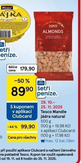 Tesco Mandle jádra natural