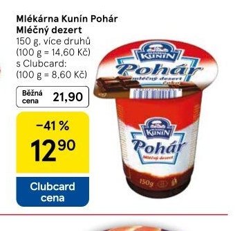 Mlékárna Kunín Pohár Mléčný dezert