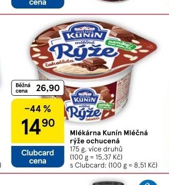 Mlékárna Kunín Mléčná rýže ochucená