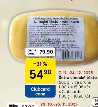 Šetra Linecké těsto 500 g