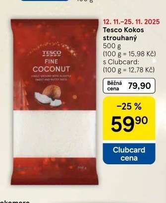 Tesco Kokos strouhaný 500 g