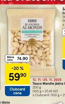 Tesco Mandle jádra loupaná 200 g