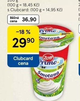 Zott Primo Smetana ke šlehání 30% 200 g