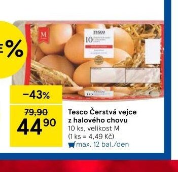Tesco Čerstvá vejce z halového chovu