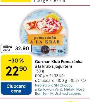 Gurmán Klub Pomazánka á la krab s jogurtem