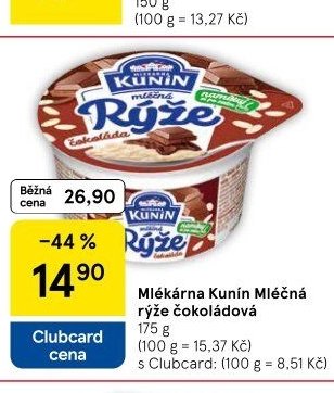 Mlékárna Kunín Mléčná rýže čokoládová