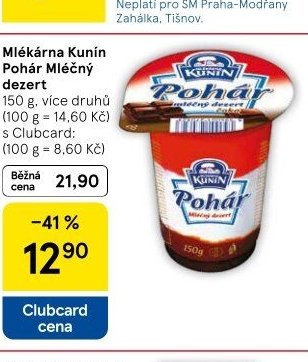 Mlékárna Kunín Pohár Mléčný dezert