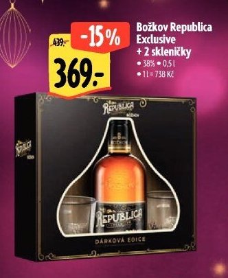 Božkov Republica Exclusive + 2 skleničky