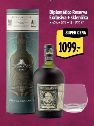 Diplomático Reserva Exclusiva + sklenička