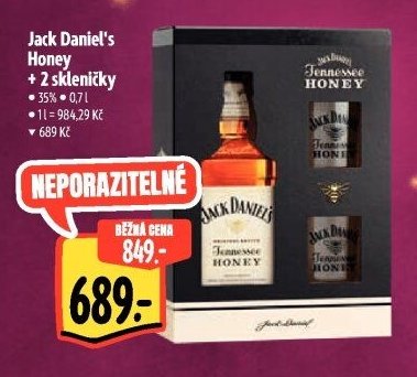 Jack Daniel's Honey + 2 skleničky