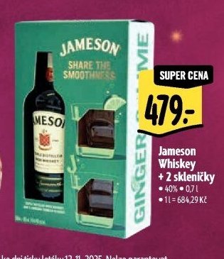 Jameson Whiskey + 2 skleničky