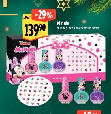 Minnie sada s laky a nálepkami na nehty