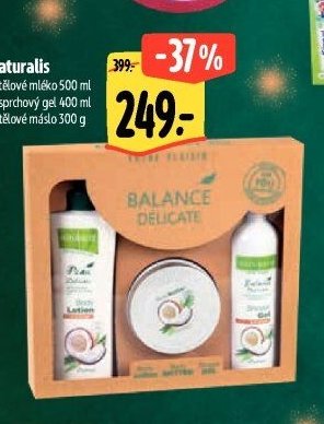 Naturalis tělové mléko 500 ml, sprchový gel 400 ml, tělové máslo 300 g