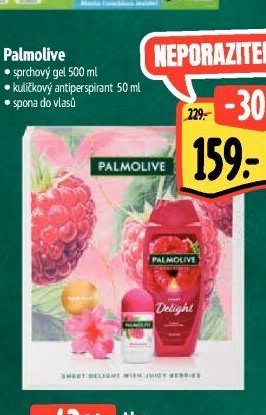 Palmolive sprchový gel 500 ml, kuličkový antiperspirant 50 ml, spona do vlasů