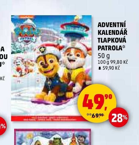 Adventní kalendář tlapková patrola 50 g