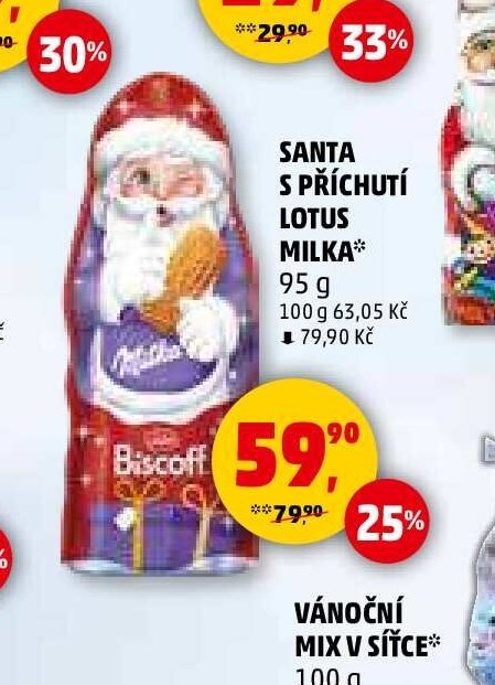 Santa s příchutí Lotus Milka 95 g