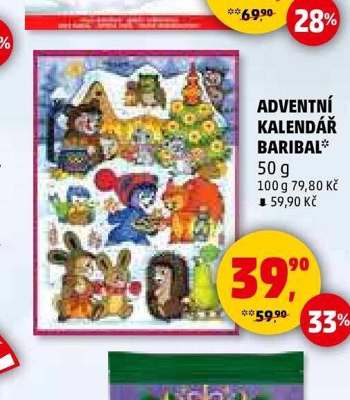Adventní kalendář Baribal 50 g