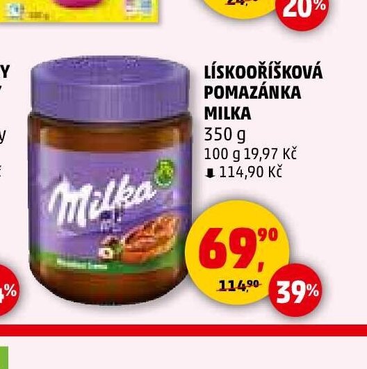 Lískooříšková pomazánka Milka