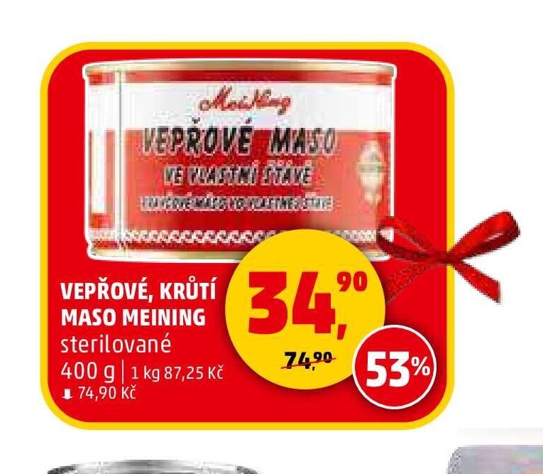 Vepřové maso Meining sterilované