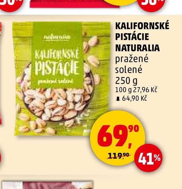 KALIFORNSKÉ PISTÁCIE NATURALIA pražené solené