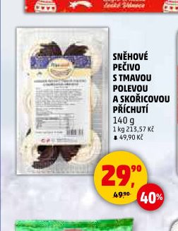 Sněhové pečivo s tmavou polevou a skořicovou příchutí 140 g - Penny Market akcniletaky.com