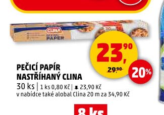 Pečicí papír nastříhaný Clina