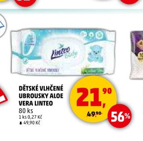 Dětské vlhčené ubrousky Aloe Vera Linteo