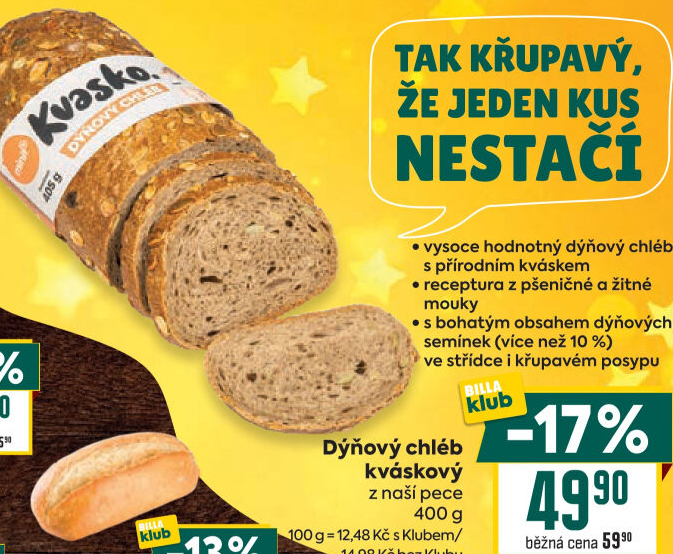 Kváskový dýňový chléb Minit