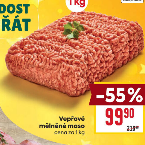 Maso mělněné vepřové