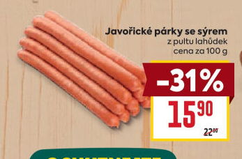 Párky javořické se sýrem