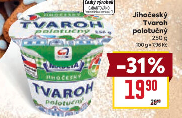 Tvaroh polotučný Jihočeský Madeta