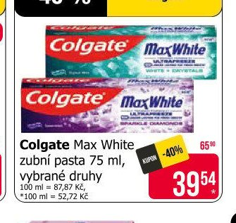 Colgate Max White zubní pasta 75 ml, vybrané druhy